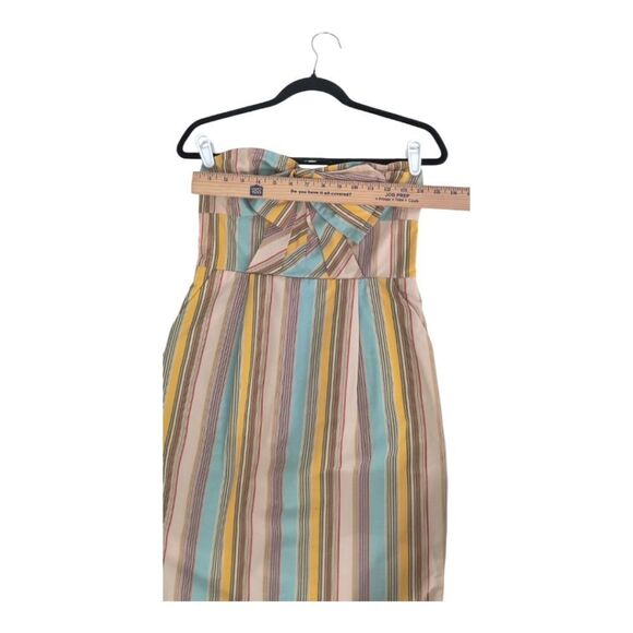 Moulinette Soeurs Anthropologie Strapless Dress with Pastel Stripes Sz 4 - Picture 5 of 11